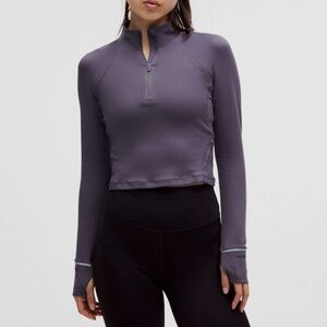 Lululemon Its Rulu Ribbed Cropped Half Zip